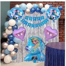 Solid Frozen Theme Birthday Decoration for Girls 38Pcs - Princess Elsa Birthday Party Decorations - for Girls / for Birthday Decoration Balloon-17