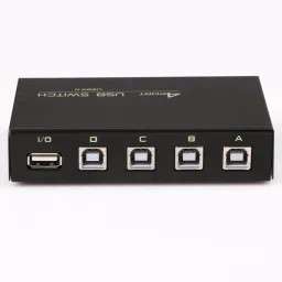 BhalTech USB 2.0 4Port Switch Sharing Switcher Selector Adapter Hub for PC Scanner Printer-Black 4 Port USB Switch USB Hub image 3