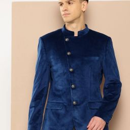 Men Solid Bandhgala Party Blazer-image-55