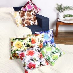 romee Multicolour Velvet Floral 16x16 inches Cushion Cover (8Pc)-picture-27