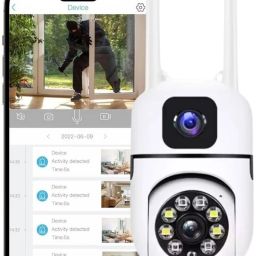 Bzrqx 1080P Full HD WiFi Dual Lens PTZ Camera 355° View Color Night Audio Secure Security Camera-image-94