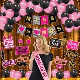 zyozi Bachelorette Party Decorations - Banner,Photo Booth,Rice Light,Sash (Pack Of 43)-picture-16