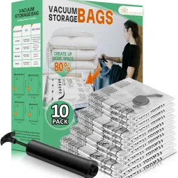 10 Pack Large Vacuum Storage Bags with Hand Pump Travel Storage Vacuum Bags-image-28