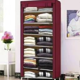 7 LAYER COLLAPSIBLE CLOTH ORGANIER MAROON Carbon Steel Collapsible Wardrobe-picture-14