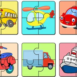 Vehicle Wooden Jigsaw Puzzle for Children & Kids | 4 Pieces (PZ_504N), Set of 6-18