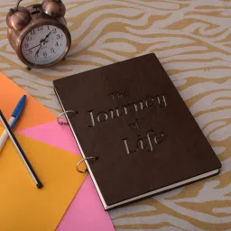 Ring Lock Wooden Diary Notebook Journal Planner Unruled Wooden Diary Scrapbook. A5 Diary Single ruling 100 Pages-image-57