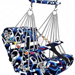 Premium Blue Cotton Swing Jhula for 1-3 Year Baby for Indoor/Outdoor Swings Swings-image-33