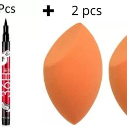 lately BEST PRODUCT 2 PCS BLACK EYELINER WITH 2 PCS PUFF-31