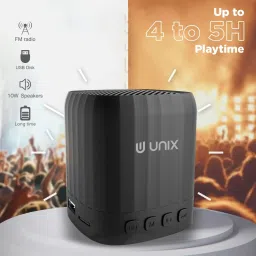 Unix GEN-Z 4HRS Playback, Bass Boosted, IPX4 Type C Charging 5 W Bluetooth Speaker image 3