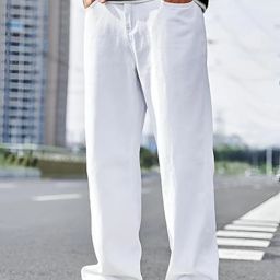Men Regular Mid Rise White Jeans-image-10