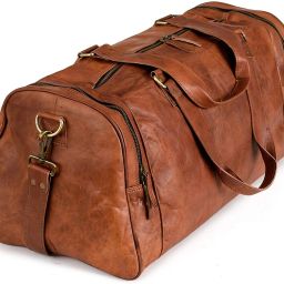 24 L Gym Duffel Bag - Handmade Duffel Bag - Vintage Weekender Overnighter 24 INCH - Brown-image-83