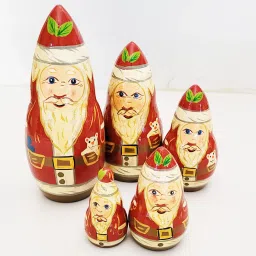Wooden Nesting Santa Doll for Christmas Gift Decor-image-26