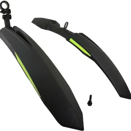 Front & Rear Mudguard with Reflective Tape ,Color Green Black Full Length Front & Rear Fender-31