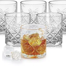 (Pack of 6) Classix Tumblers | Dishwasher Safe | Used to Serve Water, Juice, and Beverages | Glass Set Whisky Glass-picture-14