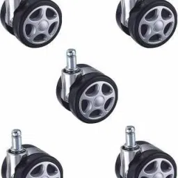 Twin caster Alloy pin wheel for office revolving chair base, heavy duty, super quality set of-5 wheels Appliance Furniture Caster ( Pack of5 ). Appliance Furniture Caster-image-56