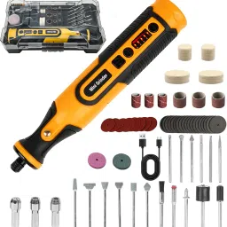 61 Accessories and Carrying Case, for Grinding Carving Polishing Rotary Tool, LED Light Wireless Engraving Pen Kit, 6 Variable Speed 28000RPM-image-7