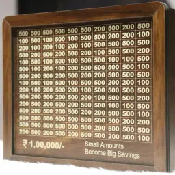 Wooden Money Saving Box |Money Box with Counting Target Coin Bank (Brown) Coin Bank-20