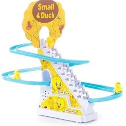 Small Duck Toy Slide Stair Climbing Toy Lights & Music Track Set 3 Duck for Kids-image-59