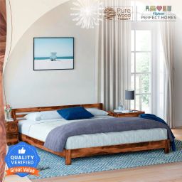 Sheesham Solid Wood King Bed-image-19