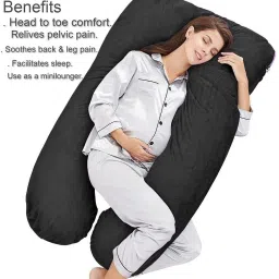 Luxurious Imported Velvet Microfibre Solid Pregnancy Pillow Pack of 1-image-36