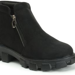 Women’s Chunky Platform Zip-Up Ankle Boots – Casual Street Style Boots For Women-image-93
