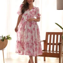 Women Fit and Flare Purple Midi/Calf Length Dress-image-94