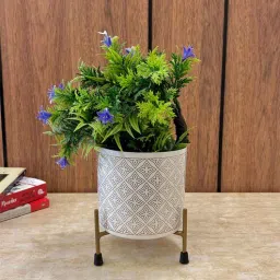 hanable india White and Gold Iron Metal Desk Pot-picture-7