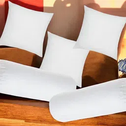 urmila creation Diwan Set Of 3 Cushion & 2 Microfibre Solid Bolster Pack of 5-picture-36