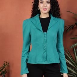 Polyester Solid Coat For Women-image-57