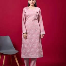 Women Cotton Silk Kurti Pant Set-image-52