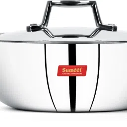Cook Smart Triply Stainless steel Tasra With Lid - 1.1Ltr - 18Cm Inner diameter Tasla with Lid 1.1 L capacity 18 cm diameter-image-90