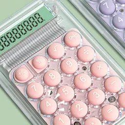 accuprints Pink Mini Cute 8-Digit Portable Pocket Calculator Easy to Press Electronic Calculator Daily Use Basic Calculator image 2