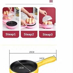 ravenclaw Multi Functional Electronic 2 in 1 Single Layer Egg Boiler Steamer Cooker with Handle, Egg Boiling Non-Stick Steamer and Egg Frying Pan Machine Egg Cooker image 3
