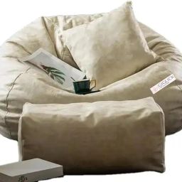 5XL Premium Imported Soft Vegan Leather Bean Bag with Rectangular Footrest & Cushion Bean Bag ChairWith Bean Filling-4