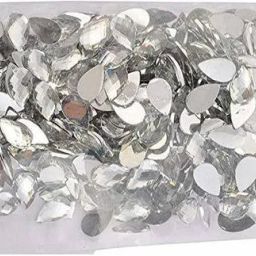 Drop Shape Edged White Color Stone for Jewellery Making Pack of 500 Stones (8x5)-image-20