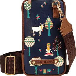 Women Blue, Brown Mobile Pouch-image-36