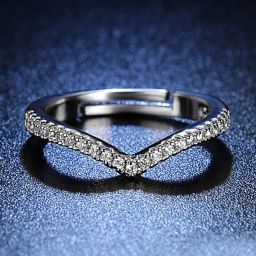 Brass Crystal Silver Plated Ring-image-70