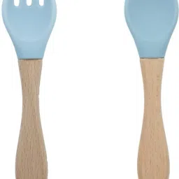 Baby Silicon Spoon and fork Set , BPA-Free Self Feeding Utensils for Newborns- wooden, silicone-image-30