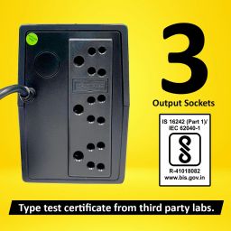 Best Power Equipments BPE Line Interactive UPS BP1000 230 V Line-interactive Tower Model UPS with Overload Protection 3 Outlet Plugs image 3