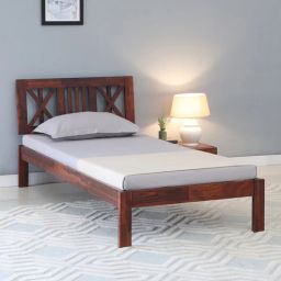 woodsworth from pepperfry Kenzo Sheesham Wood Single Bed In Honey Oak Finish-picture-0
