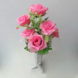 Artificial Paper Rose Pink Rose Artificial Flower with Pot-3