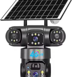 ELEKTRO WELT 4G Solar 3lens triple image PTZ 6mp full hd Waterproof, Color Night Vision, Security Camera-28
