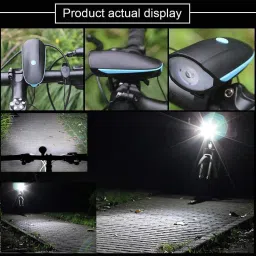 spokefox Cycle Headlight and Horn with Red Taillight USB Rechargeable (Combo) LED Front Rear Light Combo image 5