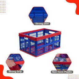 say Plastic Multipurpose Foldable Collapsible Storage Crates/Stackable Plastic Container Storage Basket image 3