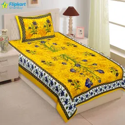 180 TC Cotton Single Jaipuri Prints Flat Bedsheet-27