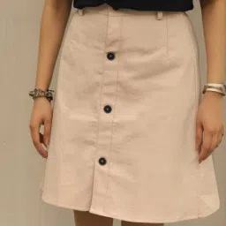 Women Solid Regular Beige Skirt-image-63