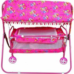 Baby Cradle with Mosquito Net & Wheels,Foldable Baby Swing Crib Bassinet-image-87