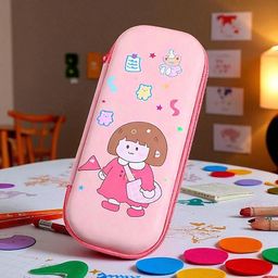 colorbee Pink Fairy Cartoon Birthday Pouch Stylish Lightweight Pencil Organizer Compass Animal Character, Cute Girl Cartoon, Floral Prints Art Polyester Pencil Box-picture-22