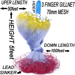 3 FINGER 70mm GILLNET LEAD SINKER, HEIGHT 4F, UP LENGHT 50F, DOWN LENGHT 100F Fishing Net-22