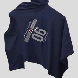 Men Printed Crew Neck Pure Cotton Navy Blue T-Shirt-image-18